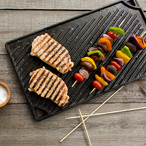 LODGE Pre-Seasoned Cast Iron Reversible Grill/Griddle.