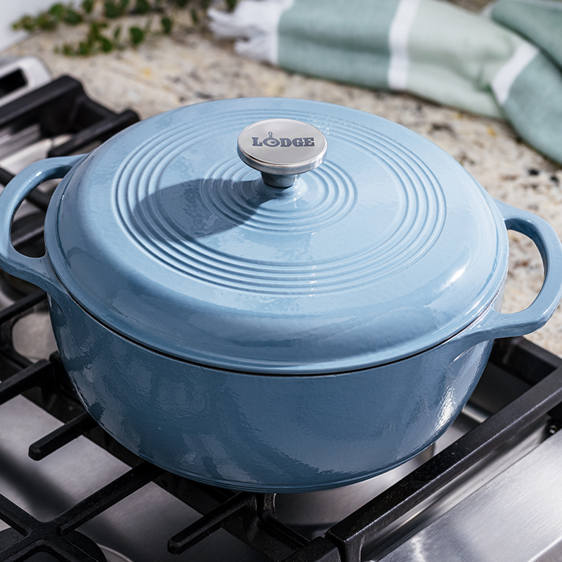 LODGE 3 Quart Essential Enamel Cast Iron Dutch Oven