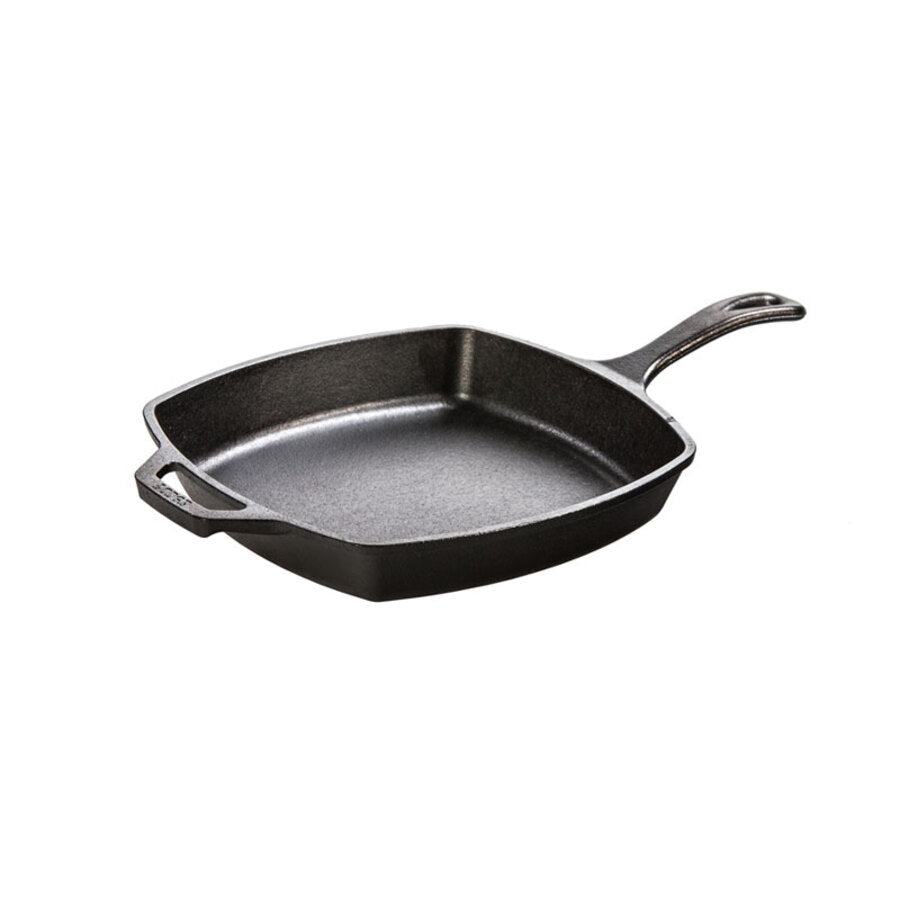 LODGE 10.5 Inch Square Cast Iron Skillet.