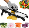 VEKAYA Mandoline Slicer for Kicthen,Adjustable Vegetable Slicer,Food Chopper,Potato Slicer,Mandolin,Tomato Slicer, Veggie Cutter, Stainless Steel Professional with Safety Gloves