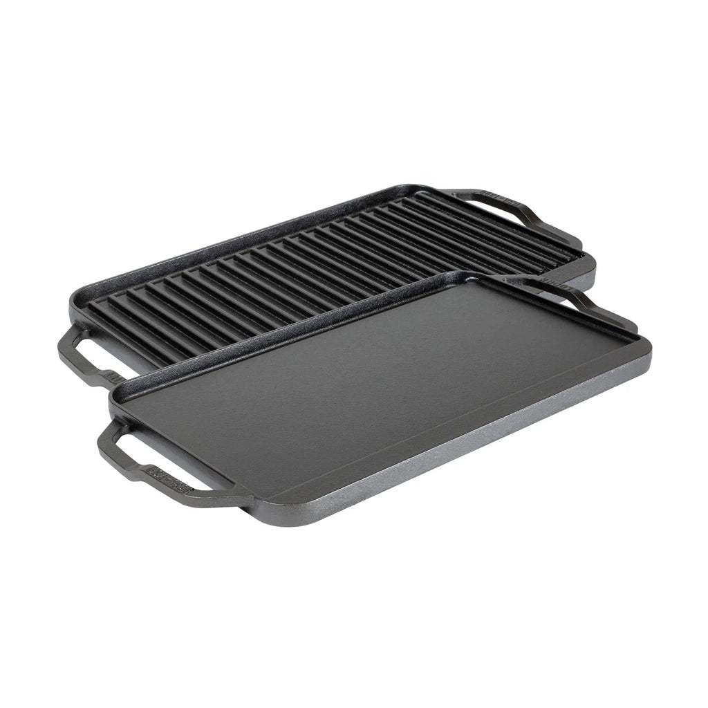 lodge reversible griddle with lift handles